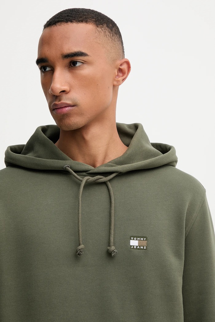 Bavlněná mikina Tommy Jeans zelená DM0DM20258