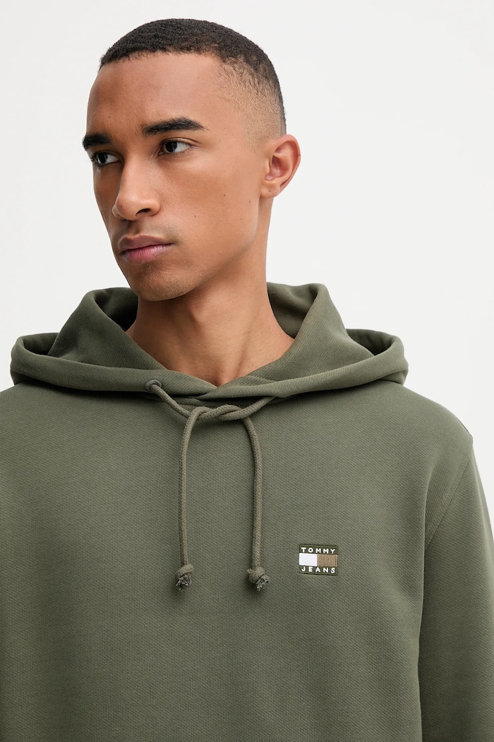 Bavlněná mikina Tommy Jeans zelená DM0DM20258