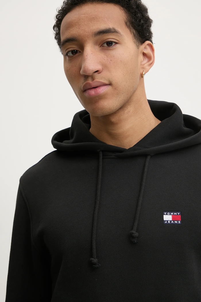 Tommy Jeans pamut melegítőfelső fekete DM0DM20258