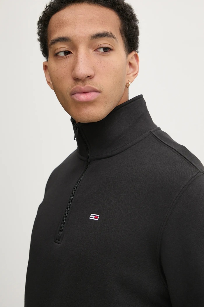 Tommy Jeans hanorac bărbați cu bumbac negru DM0DM20339