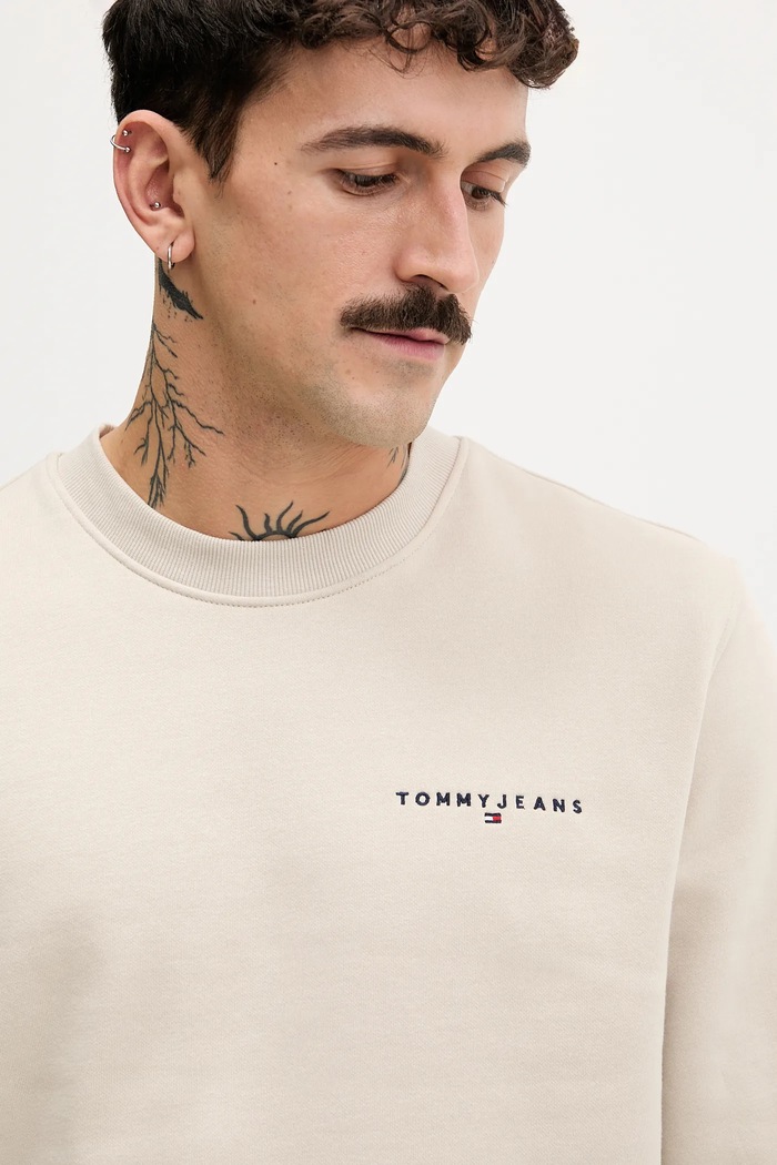 Tommy Jeans melegítőfelső férfi pamuttal bézs DM0DM20249