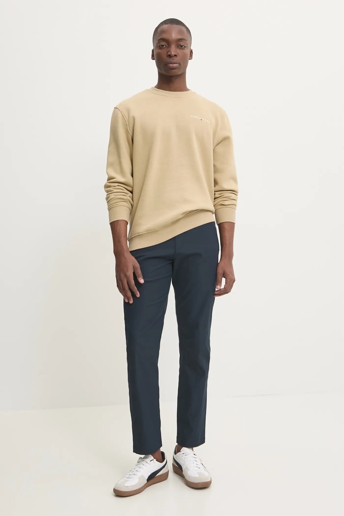 Tommy Jeans mikina pánská s bavlnou DM0DM20249 béžová SS26