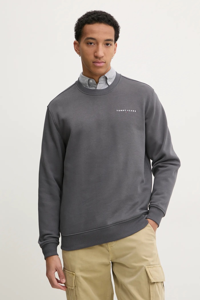 Tommy Jeans mikina pánská s bavlnou šedá DM0DM20249