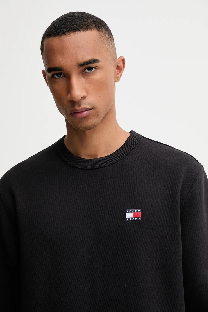 Bavlněná mikina Tommy Jeans černá DM0DM20660