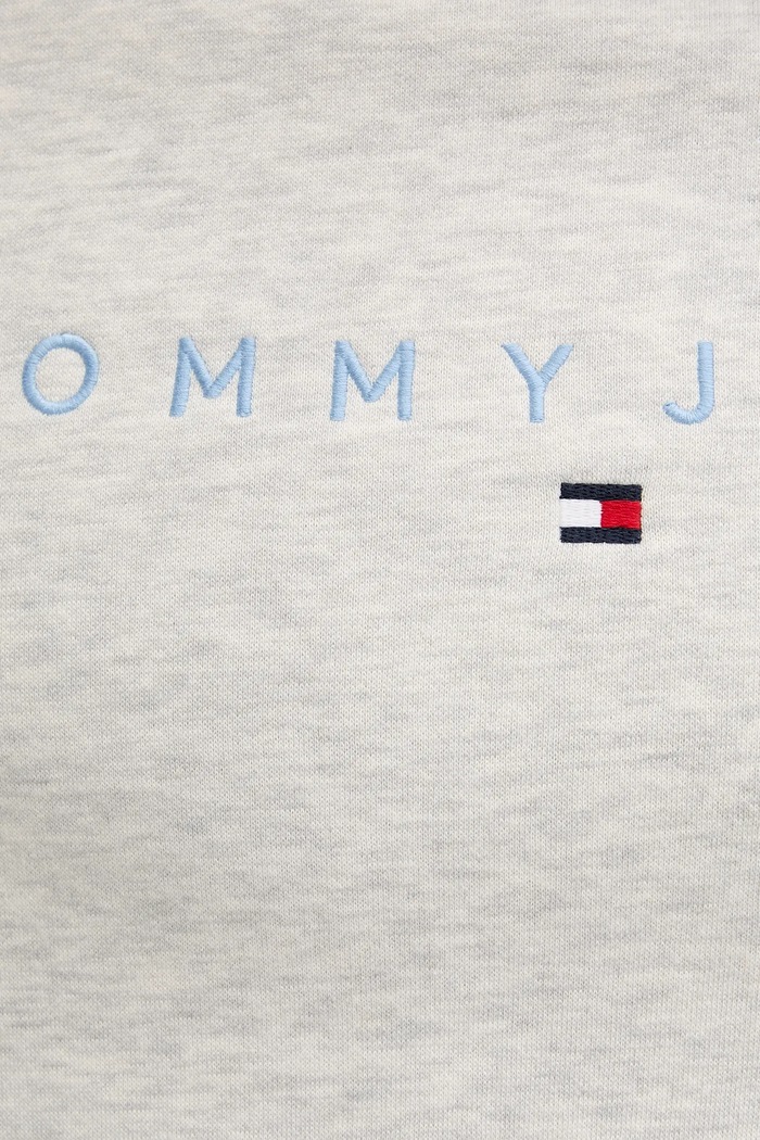 Tommy Jeans hanorac cu glugă bărbătesc cu bumbac gri DM0DM20746