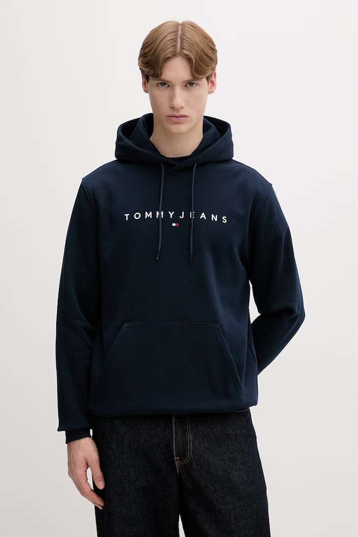 Tommy Jeans hanorac cu glugă bărbătesc din bumbac bleumarin DM0DM20746