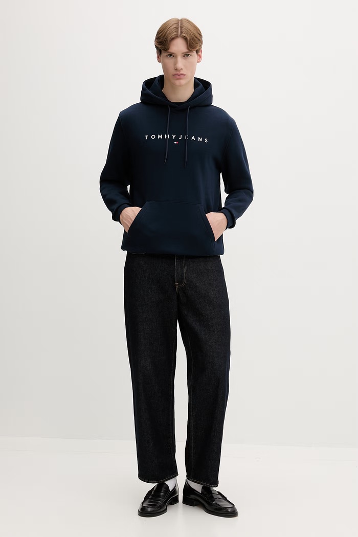 Tommy Jeans hanorac cu glugă bărbătesc din bumbac DM0DM20746 bleumarin AA00