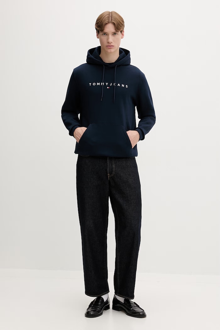 Tommy Jeans hanorac cu glugă bărbătesc din bumbac DM0DM20746 bleumarin AA00