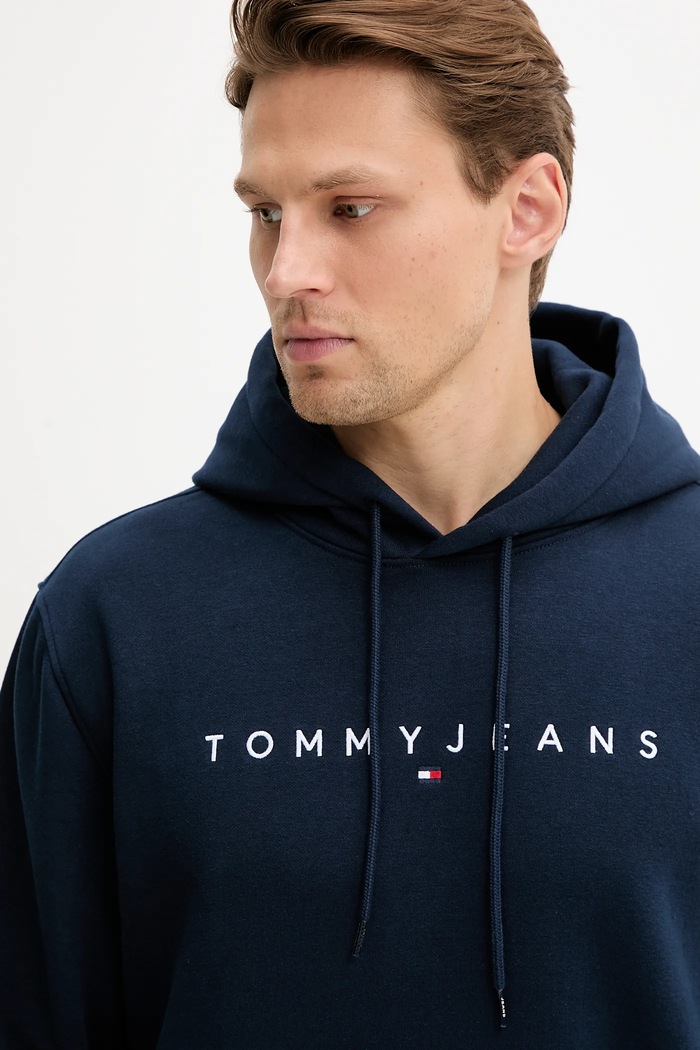 Oblečenie Tommy Jeans Mikina s kapucňou pánska s bavlnou DM0DM20746 tmavomodrá