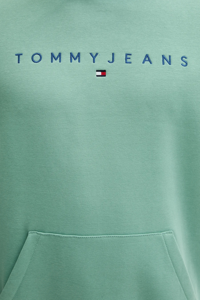 Tommy Jeans hanorac cu glugă bărbați cu bumbac verde DM0DM20746
