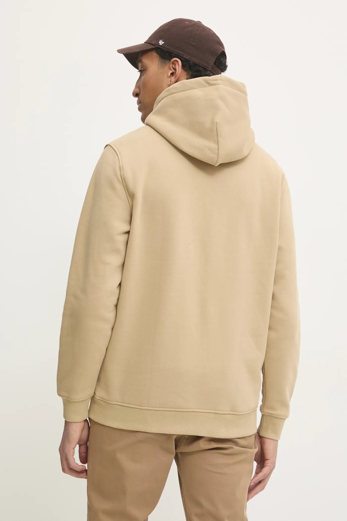 Oblečení Tommy Jeans mikina s kapucí pánská s bavlnou DM0DM20746 béžová