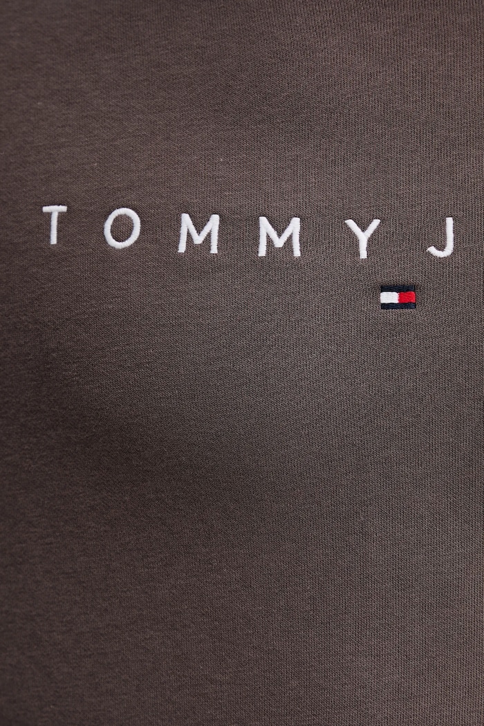 Tommy Jeans μπλούζα με κουκούλα ανδρική βαμβακερή DM0DM20746 καφέ