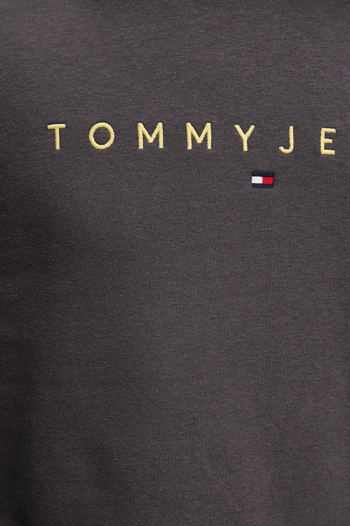 Tommy Jeans bluza z kapturem męska z bawełną DM0DM20746 szary