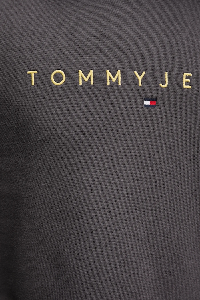 Tommy Jeans bluza z kapturem męska z bawełną DM0DM20746 szary