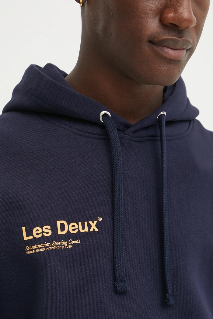 Les Deux bluza bawełniana granatowy LDM202043