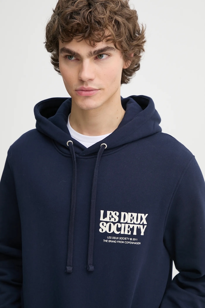 Les Deux bluza bawełniana granatowy LDM202049