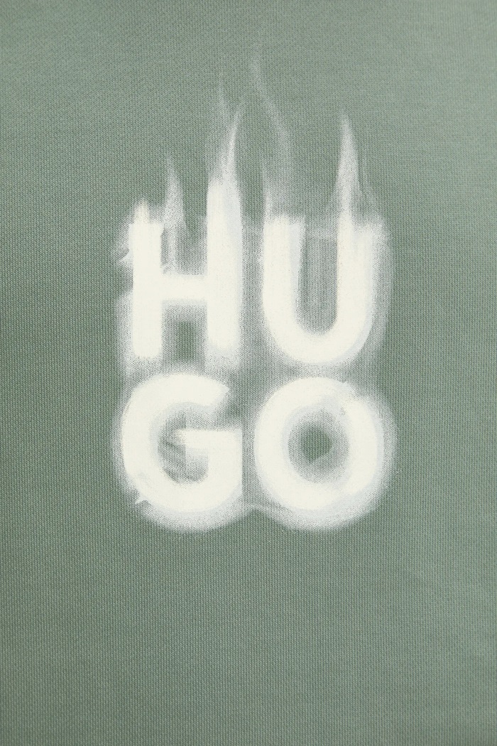 HUGO bluza bawełniana 50530428 zielony