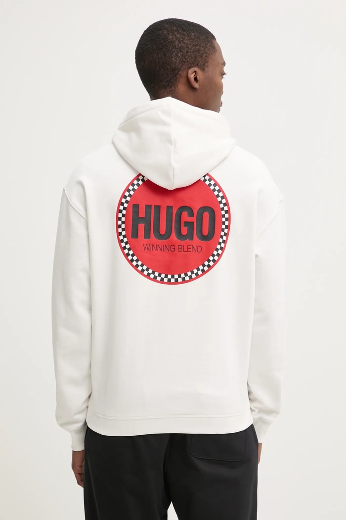 Bavlnená mikina HUGO bavlna biela 50530658