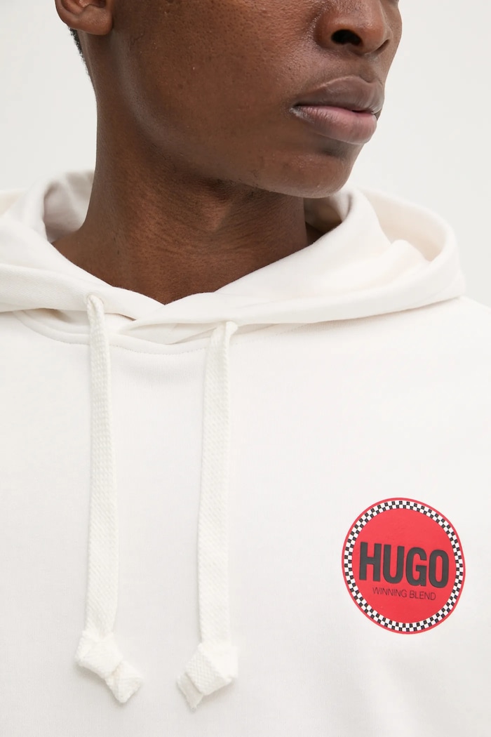 Bavlnená mikina HUGO 50530658 biela