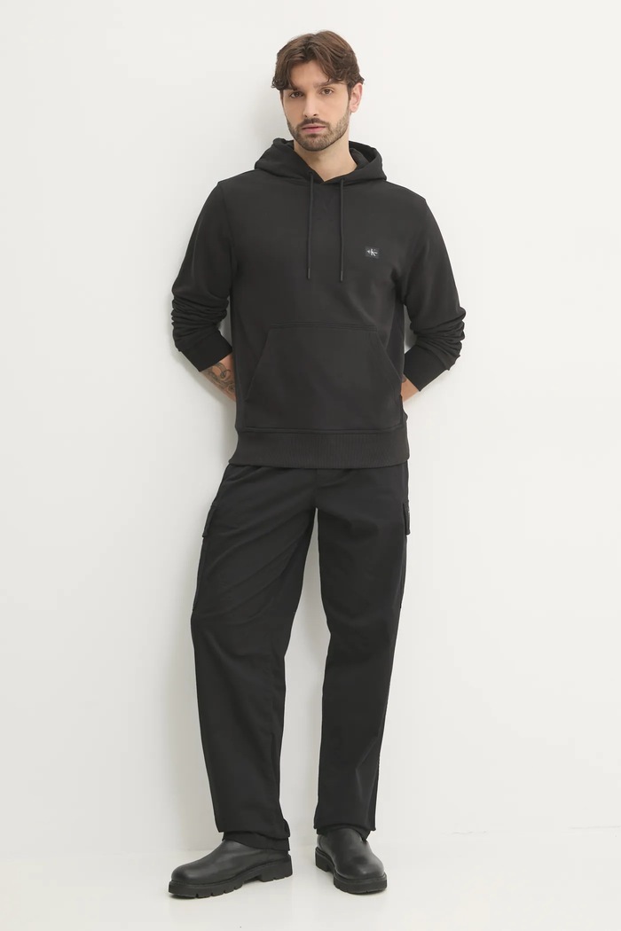 Bavlněná mikina Calvin Klein Jeans J30J327113 černá SS25