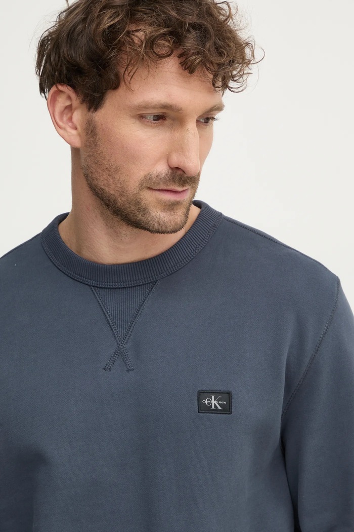 Pamučna dukserica Calvin Klein Jeans plava J30J327115