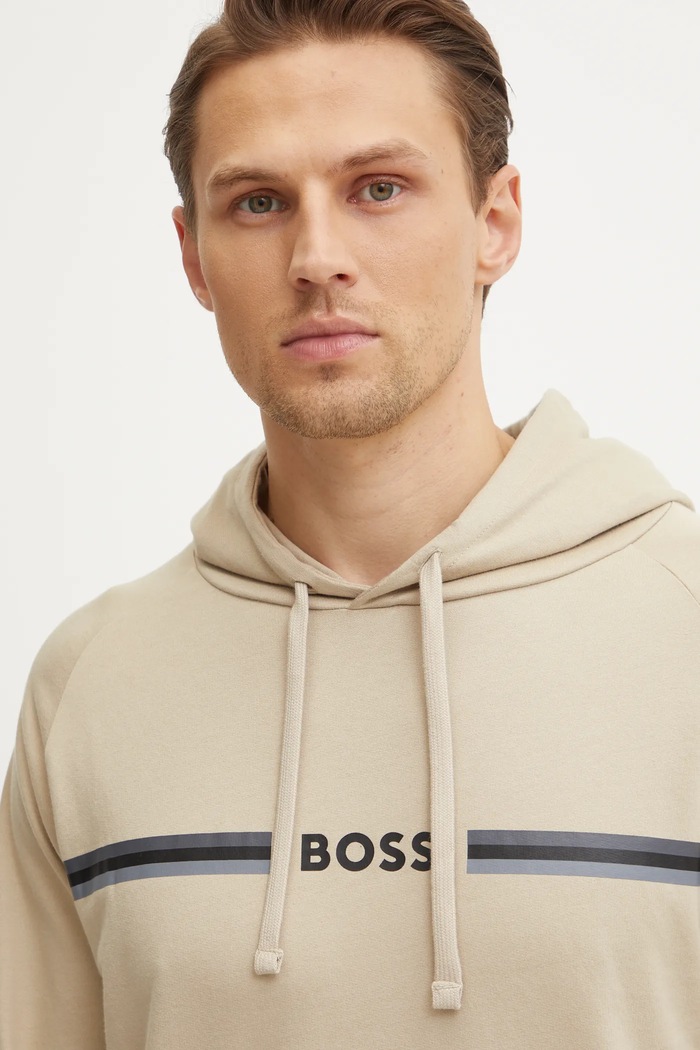 BOSS bluza bawełniana lounge 50535854 beżowy