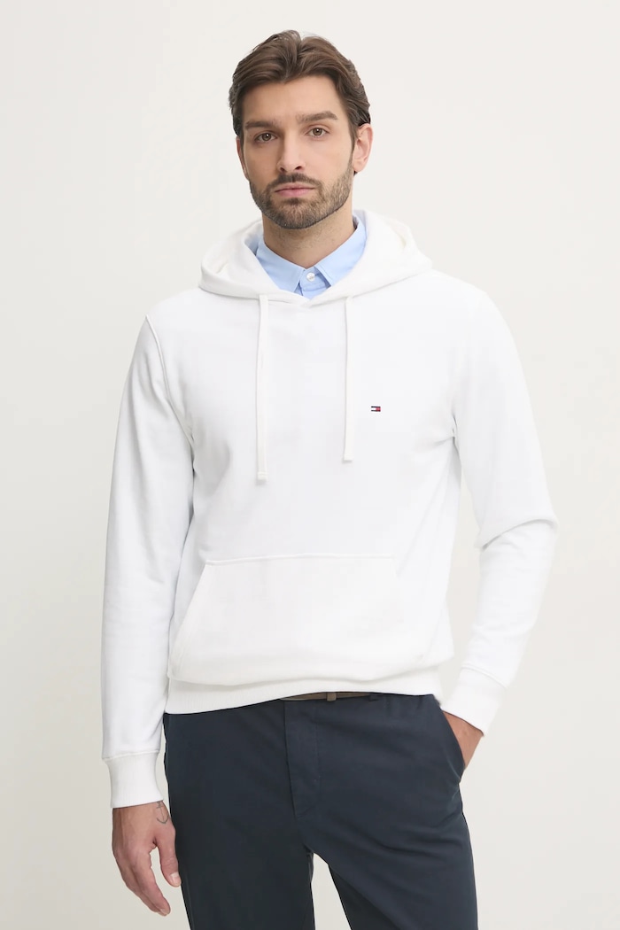 Tommy Hilfiger bluza z kapturem męska bawełniana bawełna beżowy MW0MW37235