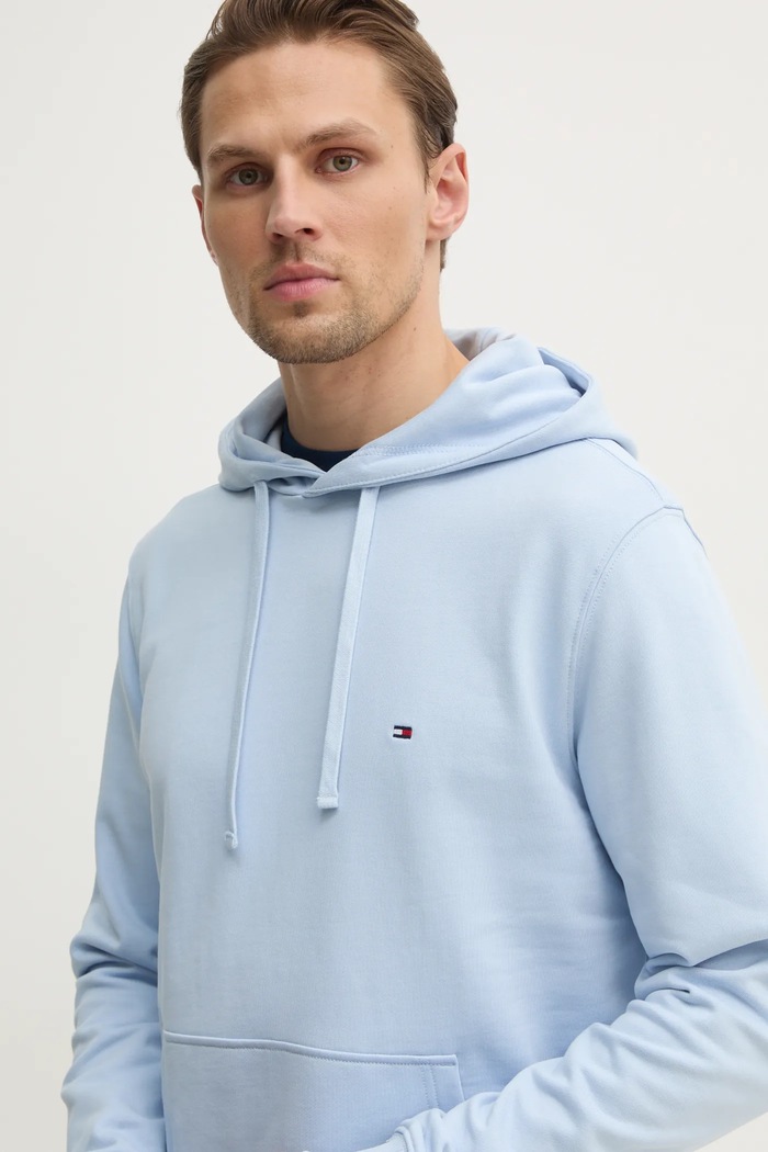 Tommy Hilfiger bluza z kapturem męska bawełniana niebieski MW0MW37235