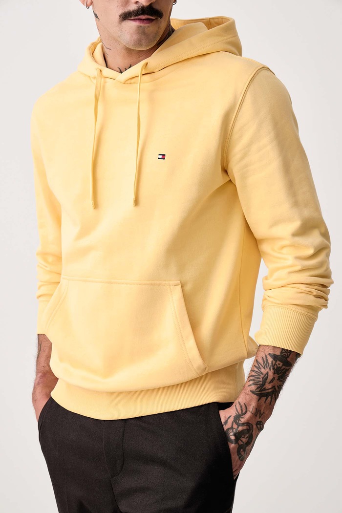 Bluza z kapturem męska bawełniana Tommy Hilfiger MW0MW37235 żółty