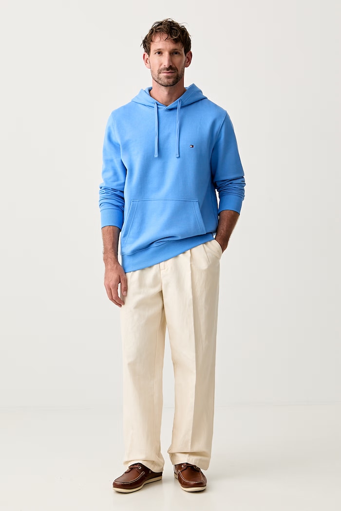 Tommy Hilfiger μπλούζα με κουκούλα ανδρική βαμβακερή MW0MW37235 μπλε SS26