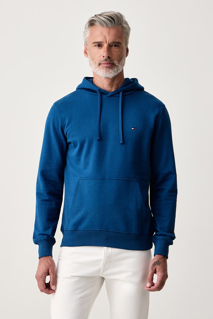 Tommy Hilfiger Bluza z kapturem męska bawełniana niebieski MW0MW37235