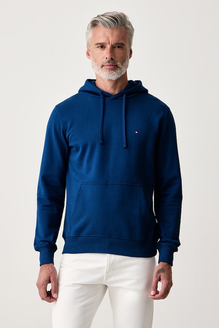 Tommy Hilfiger Bluza z kapturem męska bawełniana niebieski MW0MW37235