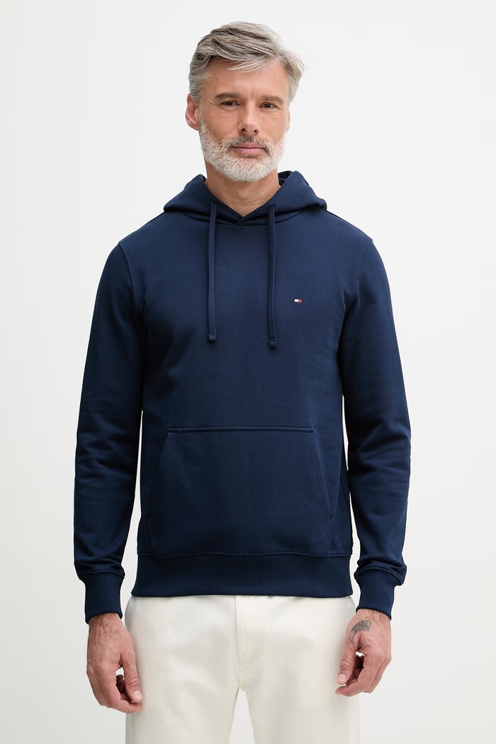Tommy Hilfiger kapucnis melegítőfelső férfi pamut sötétkék MW0MW37235