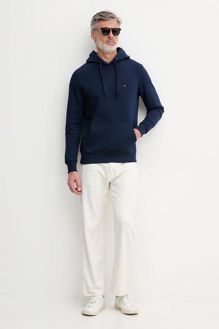 Tommy Hilfiger kapucnis melegítőfelső férfi pamut MW0MW37235 sötétkék SS26
