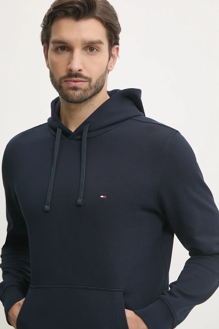 Tommy Hilfiger mikina s kapucí pánská bavlněná námořnická modř MW0MW37235