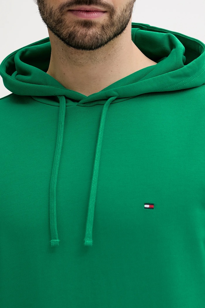 Tommy Hilfiger bluza z kapturem męska bawełniana zielony MW0MW37235