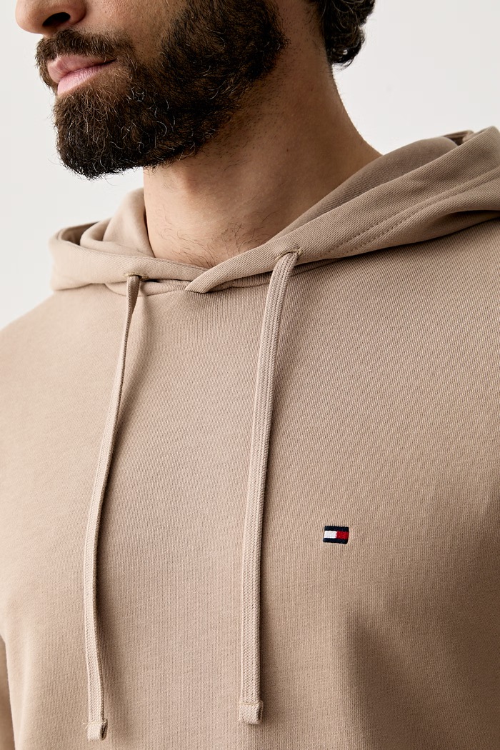 Tommy Hilfiger μπλούζα με κουκούλα ανδρική βαμβακερή MW0MW37235 μπεζ