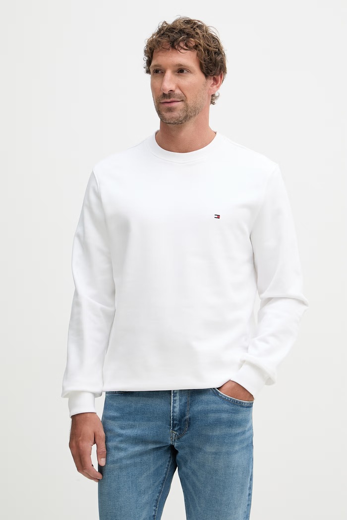 Tommy Hilfiger melegítőfelső férfi pamut fehér MW0MW37237