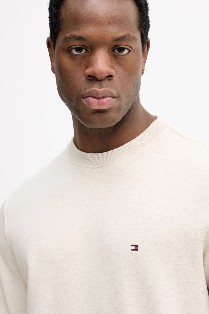 Tommy Hilfiger mikina pánska bavlnená béžová MW0MW37237