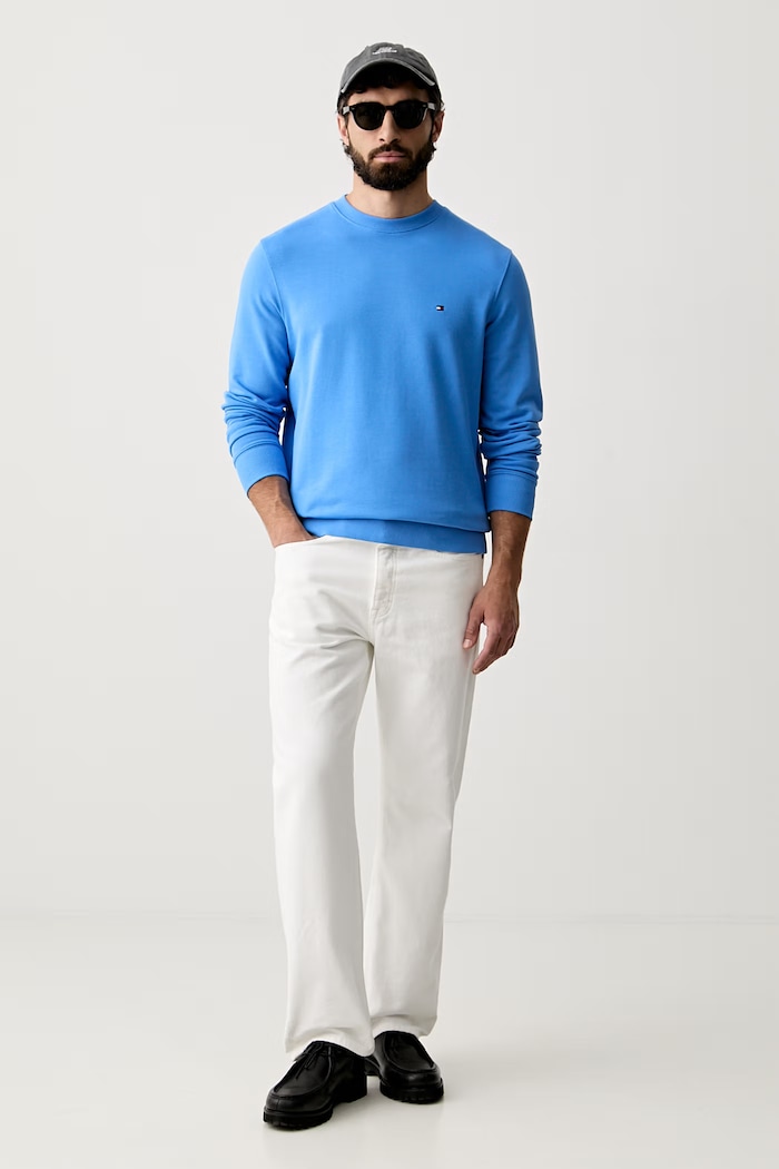 Tommy Hilfiger μπλούζα ανδρική βαμβακερή MW0MW37237 μπλε SS26