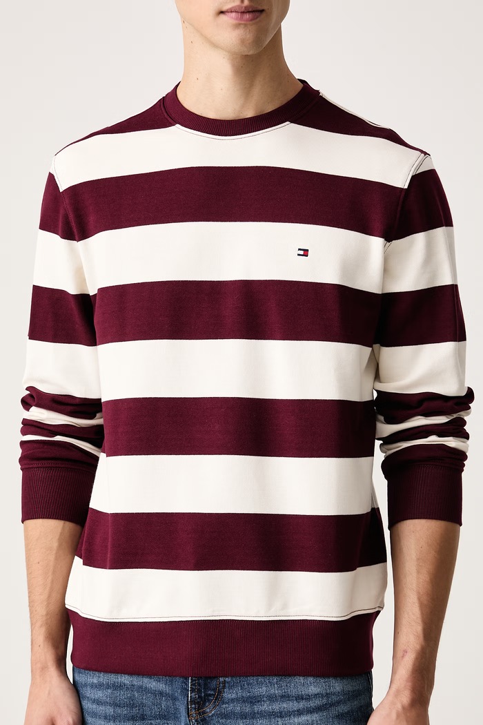Tommy Hilfiger Bluza męska bawełniana MW0MW37237 bordowy SS26