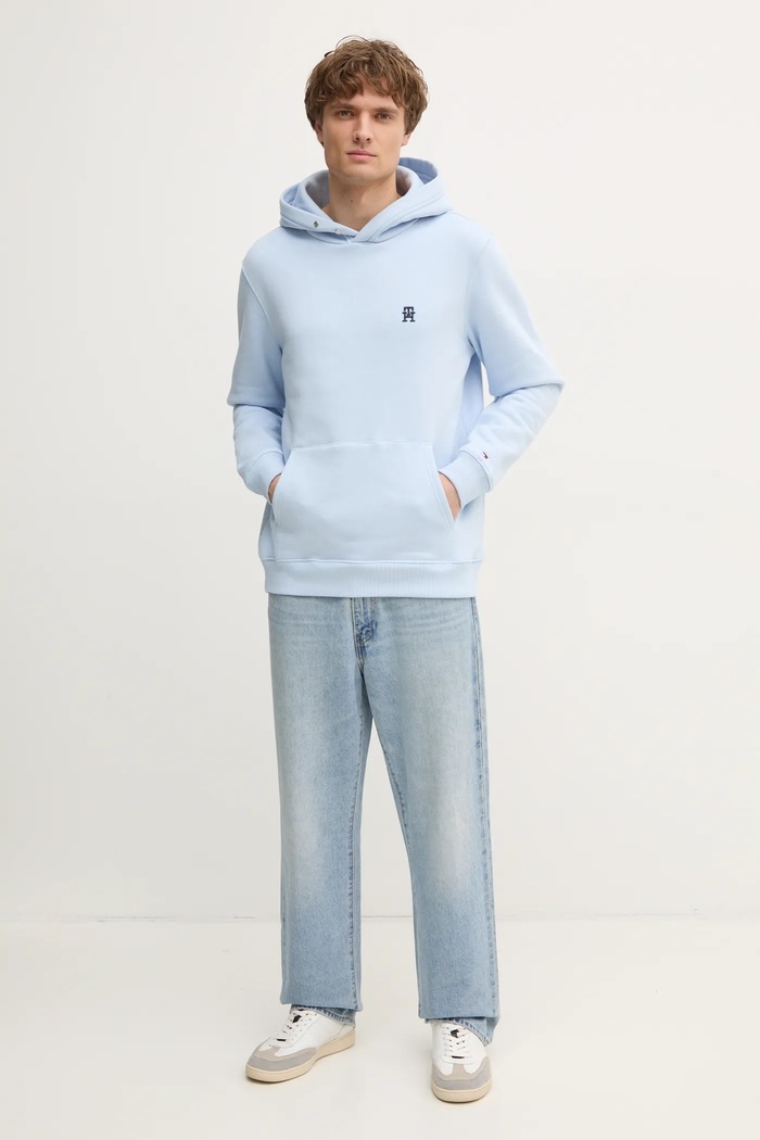 Tommy Hilfiger hanorac de bumbac MW0MW37469 albastru SS25