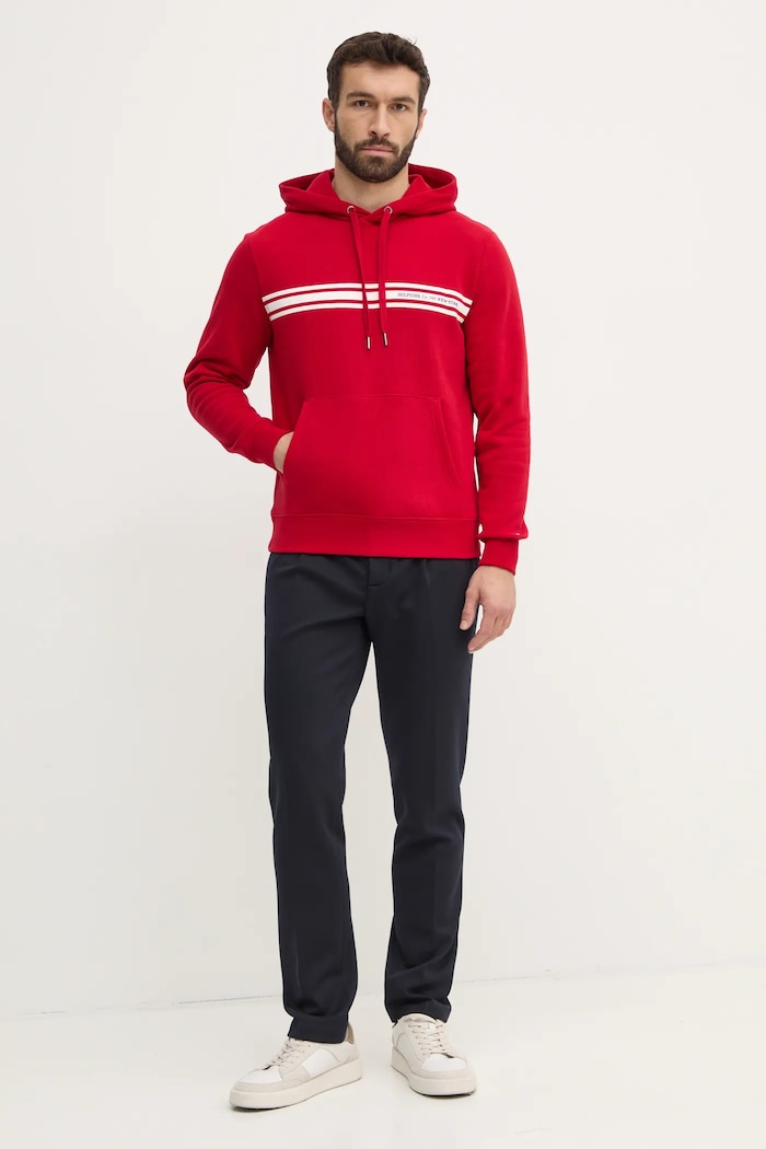 Mikina Tommy Hilfiger MW0MW38332 červená SS25