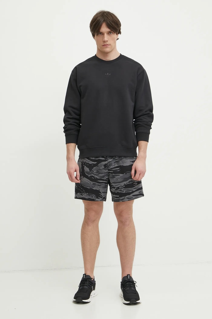 Bombažen pulover adidas Originals Essential JC9574 črna AW25