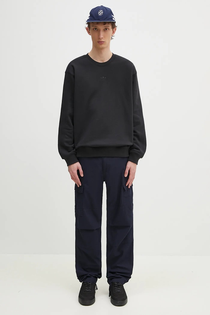 Βαμβακερή μπλούζα adidas Originals Essential μαύρο JC9574