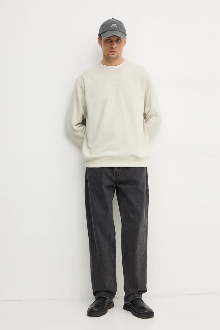 adidas Originals bluza bawełniana Essential JD3304 beżowy SS25