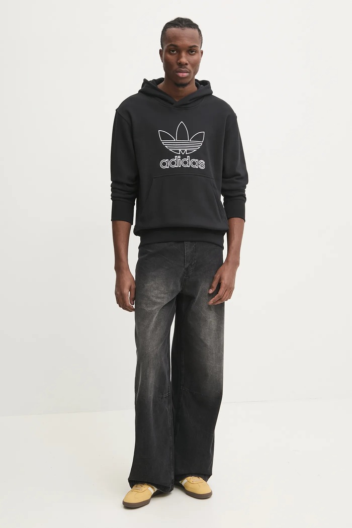 adidas Originals felpa in cotone OUTL TREF HDY con nero JP1079