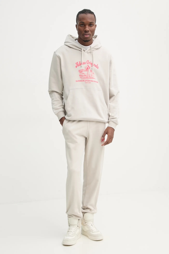 adidas Originals hanorac de bumbac Wabash JD0670 bej SS25