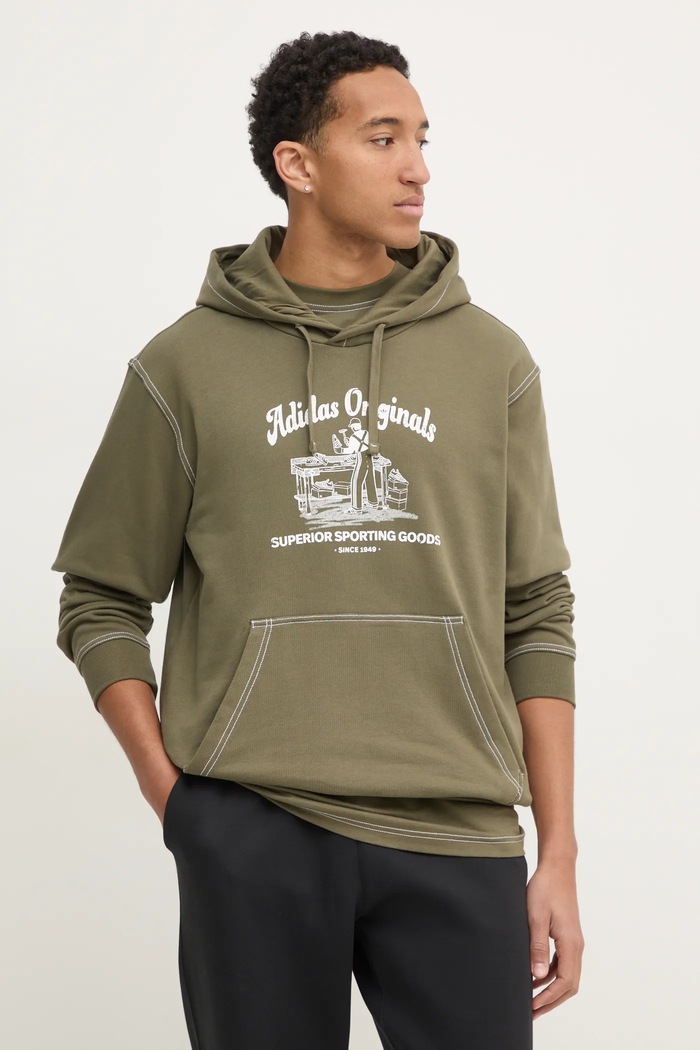 adidas Originals felpa in cotone Wabash con verde JP4482