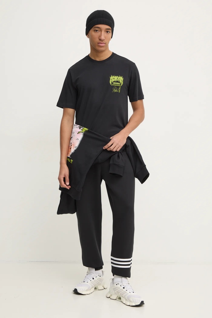adidas Originals bluza bawełniana Q12 TS DEATH ho JN5703 czarny SS25